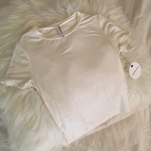 Lulus Cropped White Tee - Picture 4 of 4
